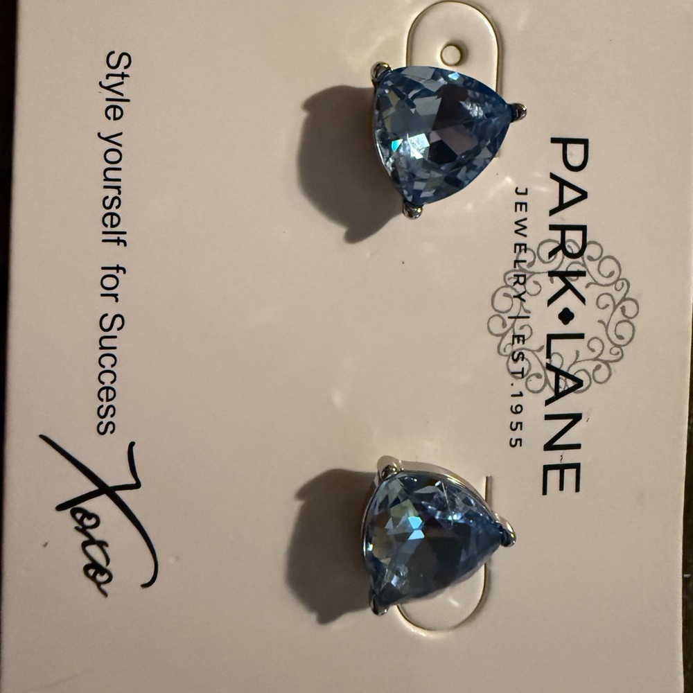Park Lane Triangular Blue Gemstone Earrings